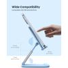 imageLamicall Cell Phone Stand for Desk  Height Adjustable Foldable Mobile Phone Holder Portable Stand for iPhone 16 15 14 13 12 11 Pro Max Plus Galaxy S25 S24 All Cellphones Office AccessoriesBlue