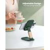 imageLamicall Cell Phone Stand for Desk  Height Adjustable Foldable Mobile Phone Holder Portable Stand for iPhone 16 15 14 13 12 11 Pro Max Plus Galaxy S25 S24 All Cellphones Office AccessoriesDark Green