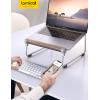 imageLamicall Laptop Stand Desk Walnut Wood Laptop Riser Portable Removable Aluminum Ventilated Ergonomic Computer Notebook Stand Holder Elevator for MacBook Air Pro Dell XPS HP 1016  SilverSliver