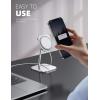 imageLamicall Phone Stand for Apple 15W MagSafe Charger  Charger Not Included 360 Rotation Adjustable Aluminum Charging Holder Dock for Desk Compatible with iPhone 16 15 14 13 12 Pro Pro Max Plusfor 25W Charger New Version  16 Series