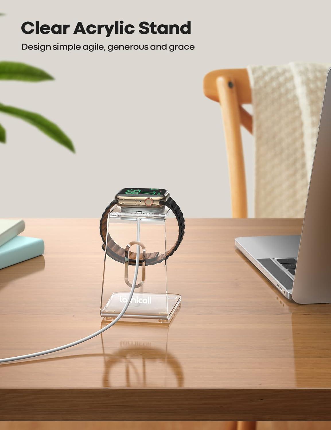 imageAcrylic Watch Stand for Apple Watch Charger  Lamicall Desk Watch Charging Dock Transparent Clear iWatch Charger Holder Nightstand Fit for All Apple Watch Series SE Ultra 10987654321