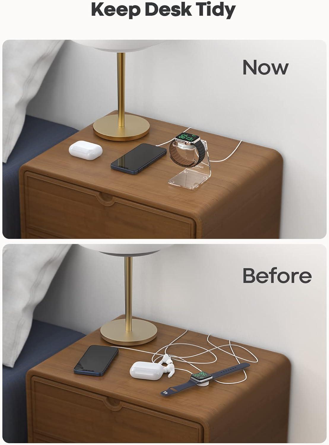 imageAcrylic Watch Stand for Apple Watch Charger  Lamicall Desk Watch Charging Dock Transparent Clear iWatch Charger Holder Nightstand Fit for All Apple Watch Series SE Ultra 10987654321