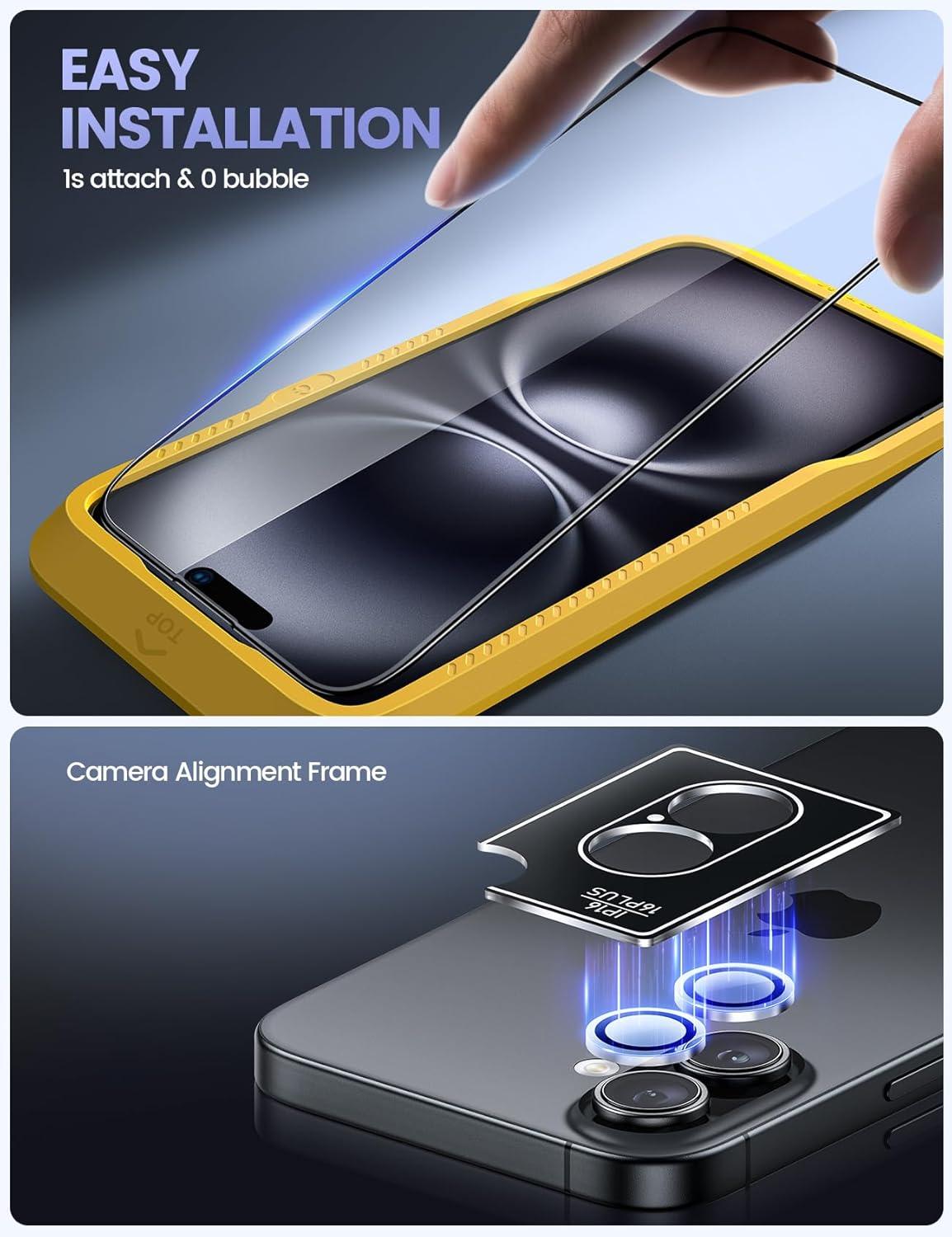 imageLamicall 22 for iPhone 16 Pro Max Screen Protector 69quot with Camera Lens Protector Top 9H Tempered Glass Film Easy Alignment AntiScratch 0 Bubbles HD Clear for iPhone 16 Pro Max  2Pack16 Plus67