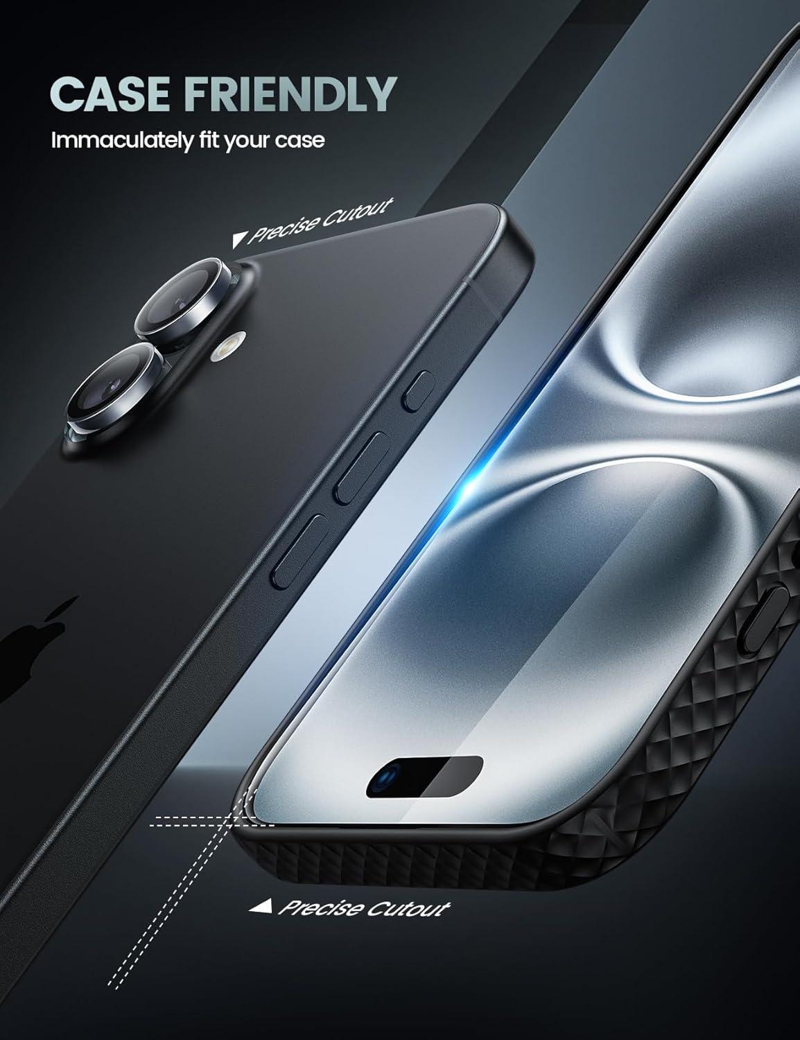 imageLamicall 22 for iPhone 16 Pro Max Screen Protector 69quot with Camera Lens Protector Top 9H Tempered Glass Film Easy Alignment AntiScratch 0 Bubbles HD Clear for iPhone 16 Pro Max  2Pack16 61