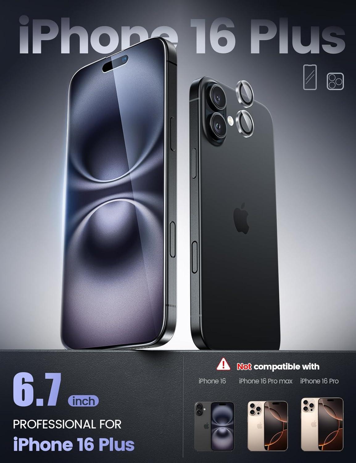 imageLamicall 22 for iPhone 16 Pro Max Screen Protector 69quot with Camera Lens Protector Top 9H Tempered Glass Film Easy Alignment AntiScratch 0 Bubbles HD Clear for iPhone 16 Pro Max  2Pack16 Plus67