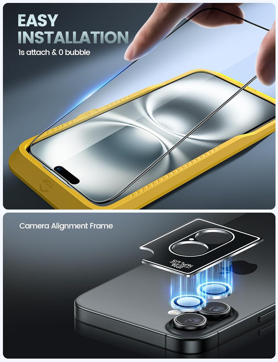 imageLamicall 22 for iPhone 16 Pro Max Screen Protector 69quot with Camera Lens Protector Top 9H Tempered Glass Film Easy Alignment AntiScratch 0 Bubbles HD Clear for iPhone 16 Pro Max  2Pack16 61