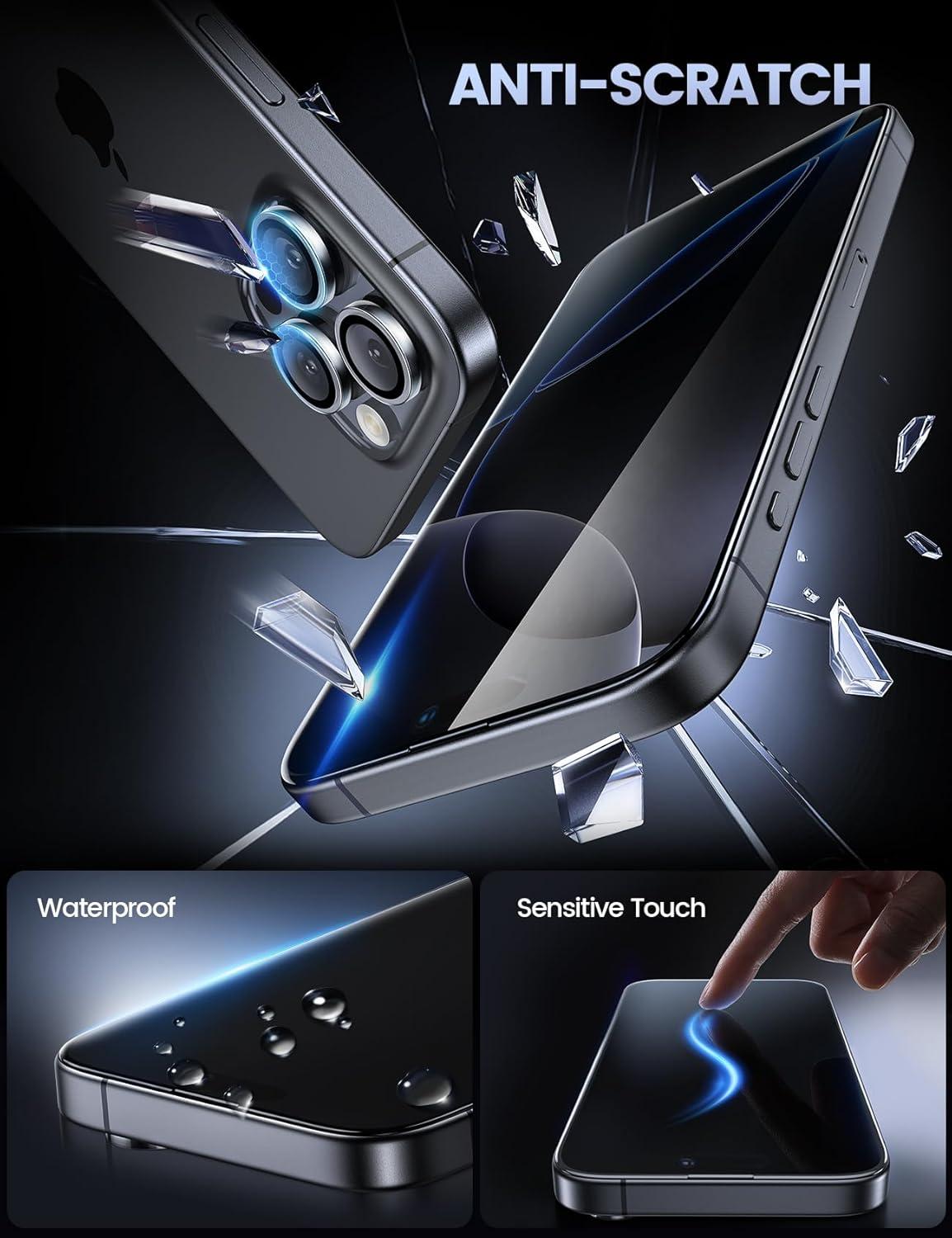 imageLamicall 22 for iPhone 16 Pro Max Screen Protector 69quot with Camera Lens Protector Top 9H Tempered Glass Film Easy Alignment AntiScratch 0 Bubbles HD Clear for iPhone 16 Pro Max  2Pack16 Pro Max69
