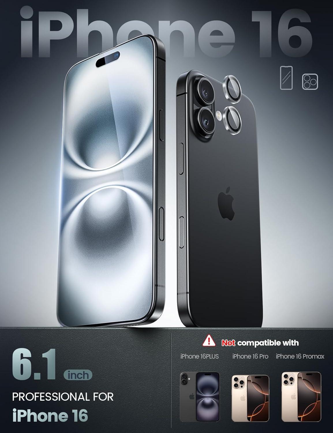 imageLamicall 22 for iPhone 16 Pro Max Screen Protector 69quot with Camera Lens Protector Top 9H Tempered Glass Film Easy Alignment AntiScratch 0 Bubbles HD Clear for iPhone 16 Pro Max  2Pack16 61