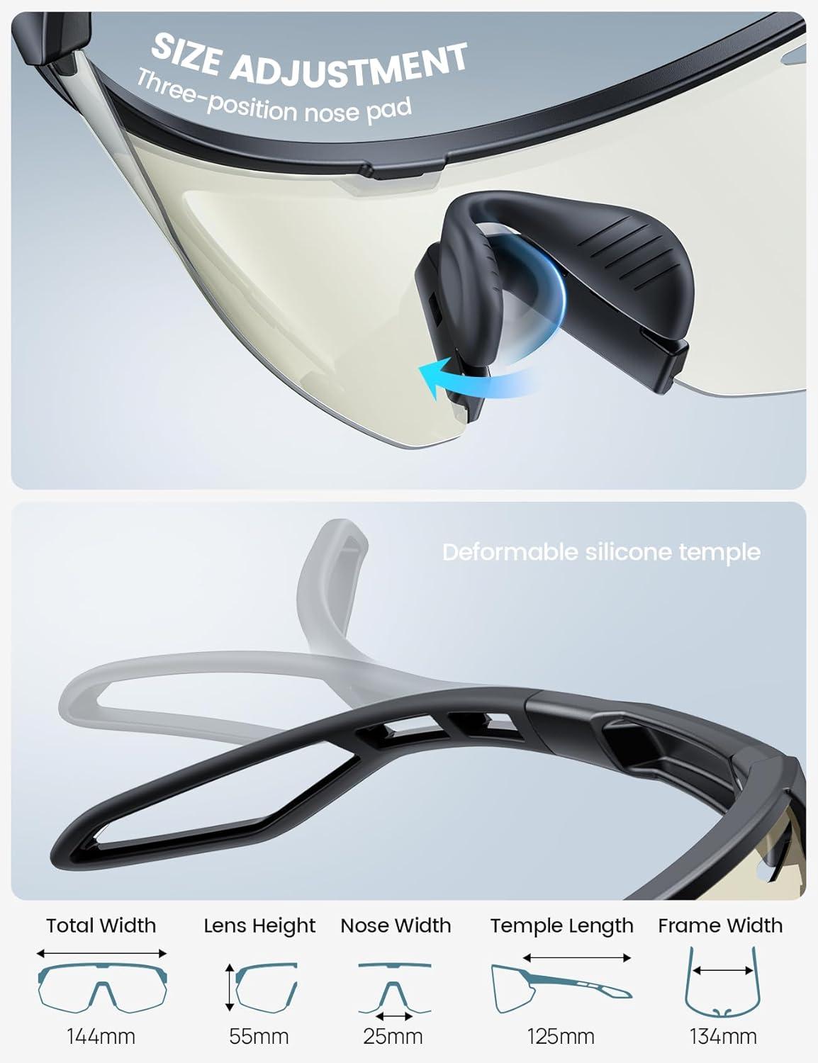 imageLamicall 24g Polarized Sports Sunglasses for Men Women  UV400 Protection Sun Glasses for Running Cycling Baseball FishingBlack Framephotochromic Gold Lens