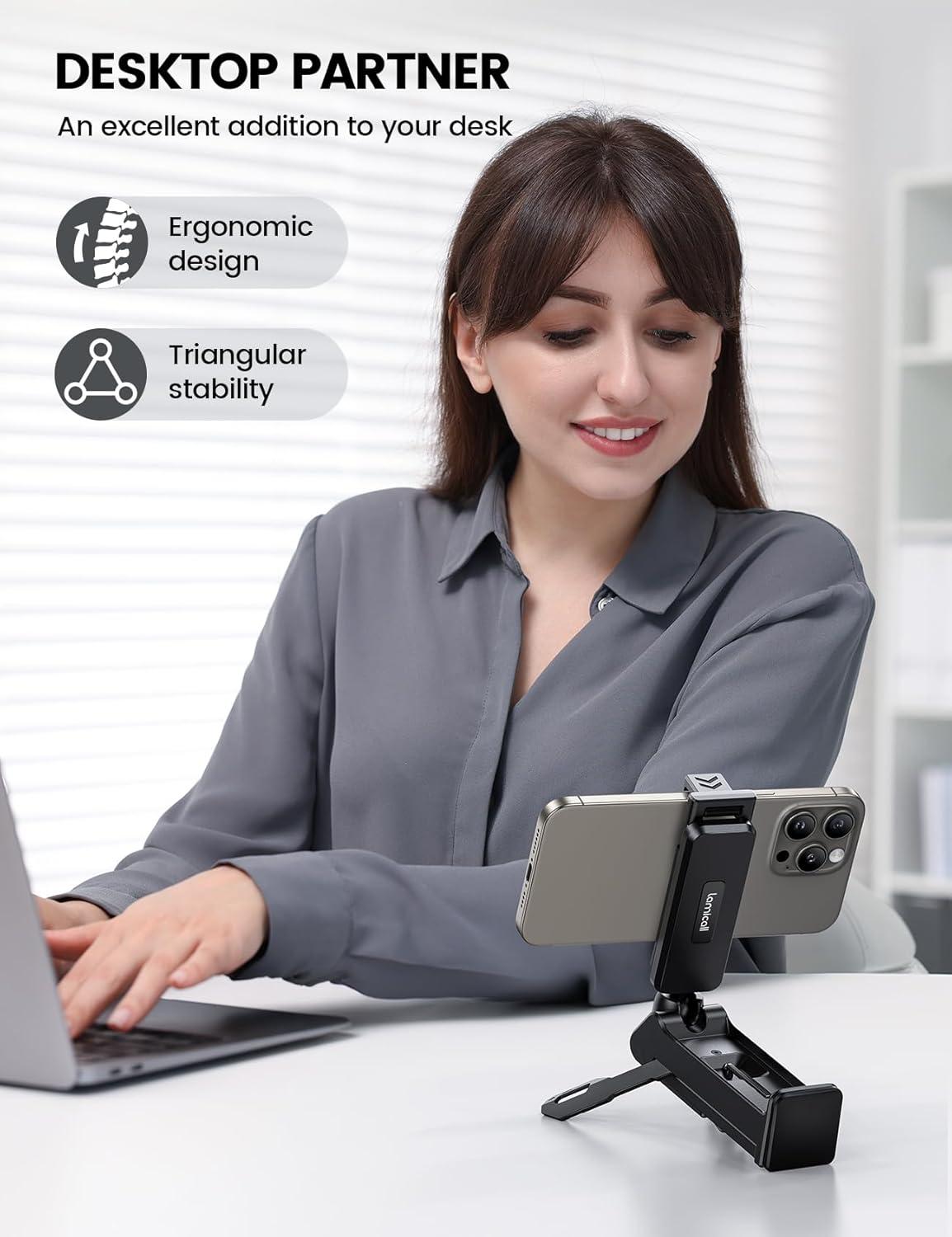 imageLamicall Airplane Phone Holder Mount  2024 Wider Clamp Travel Essentials with Screw Adjustment Tool  Plane Phone Holder Stand for Flying Desk Home Long Flight Must Haves Accessories for Women Men
