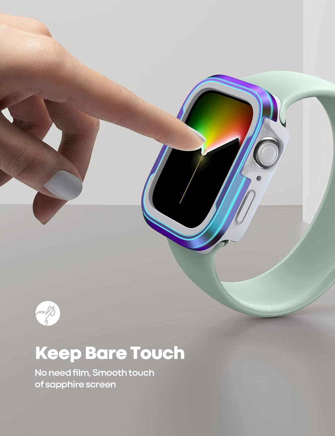 imageLamicall Aluminum Rugged Case Armor Designed for Apple Watch Case Series 8SE276SE54 45mm44mm Bumper Metal Watch Case Protective Armor Cover No Screen Protector Colour