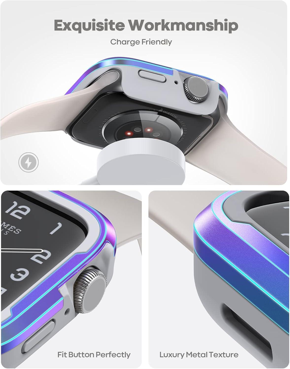 imageLamicall Aluminum Rugged Case Armor Designed for Apple Watch Case Series 8SE276SE54 45mm44mm Bumper Metal Watch Case Protective Armor Cover No Screen Protector Colour