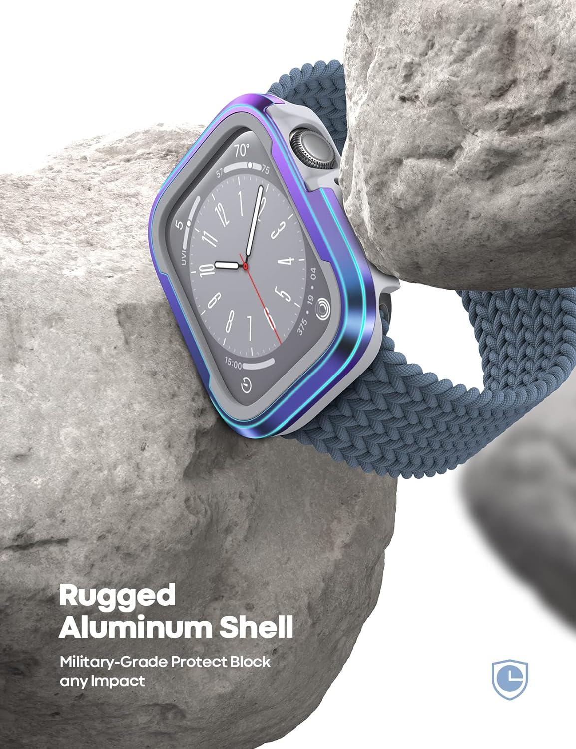 imageLamicall Aluminum Rugged Case Armor Designed for Apple Watch Case Series 8SE276SE54 45mm44mm Bumper Metal Watch Case Protective Armor Cover No Screen Protector Colour