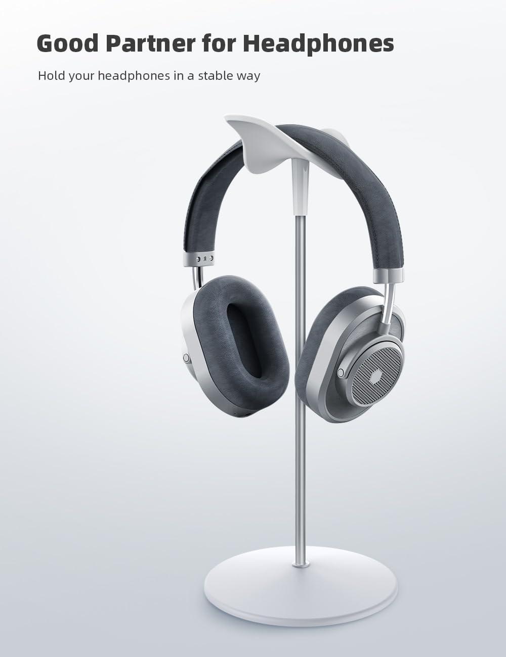 imageLamicall Headphone Stand Desktop Headset Holder  Desk Earphone Stand for All Headsets Such as Airpods Max HyperX Gaming Headphones BeatsSennheiser Music Headphones  BlackWhite