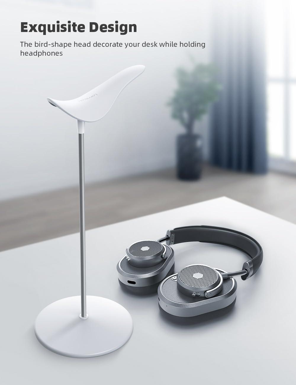 imageLamicall Headphone Stand Desktop Headset Holder  Desk Earphone Stand for All Headsets Such as Airpods Max HyperX Gaming Headphones BeatsSennheiser Music Headphones  BlackWhite