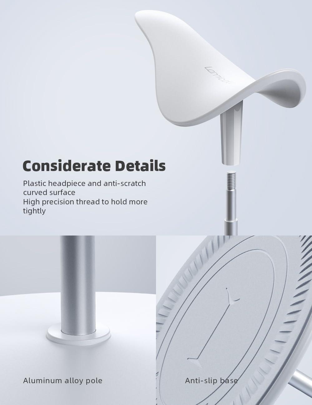 imageLamicall Headphone Stand Desktop Headset Holder  Desk Earphone Stand for All Headsets Such as Airpods Max HyperX Gaming Headphones BeatsSennheiser Music Headphones  BlackWhite