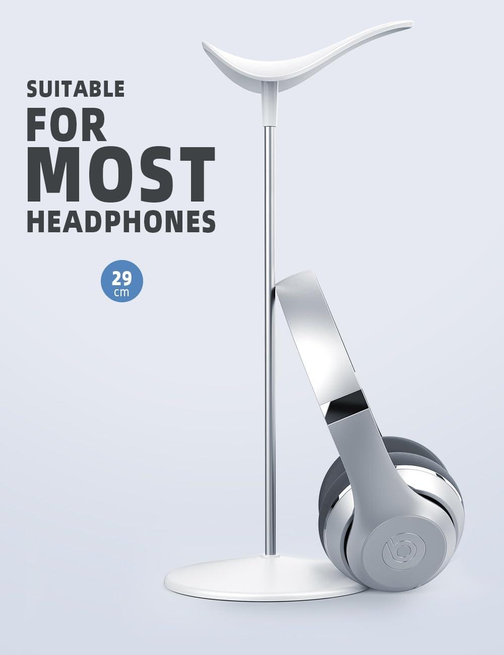 imageLamicall Headphone Stand Desktop Headset Holder  Desk Earphone Stand for All Headsets Such as Airpods Max HyperX Gaming Headphones BeatsSennheiser Music Headphones  BlackWhite