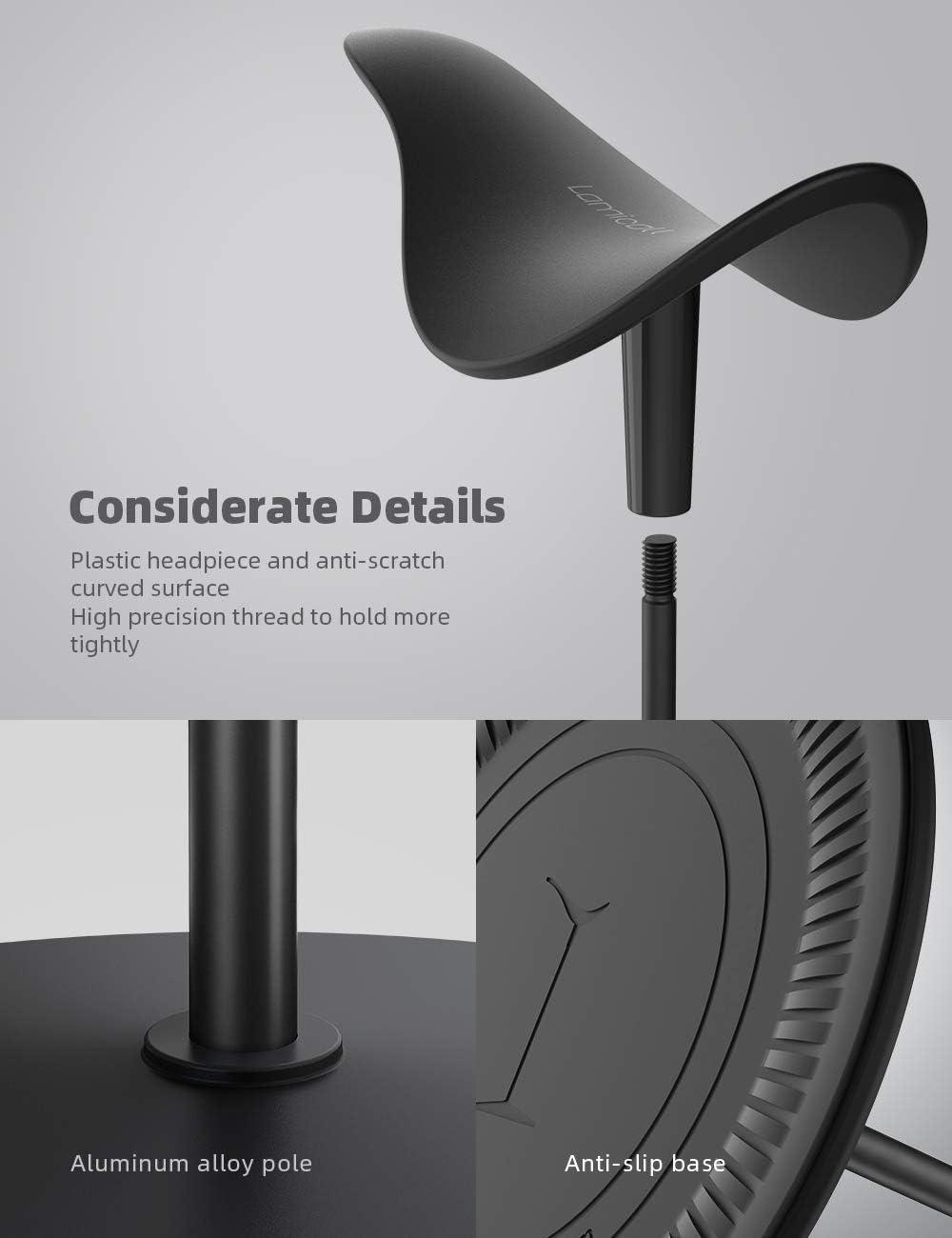 imageLamicall Headphone Stand Desktop Headset Holder  Desk Earphone Stand for All Headsets Such as Airpods Max HyperX Gaming Headphones BeatsSennheiser Music Headphones  BlackBlack