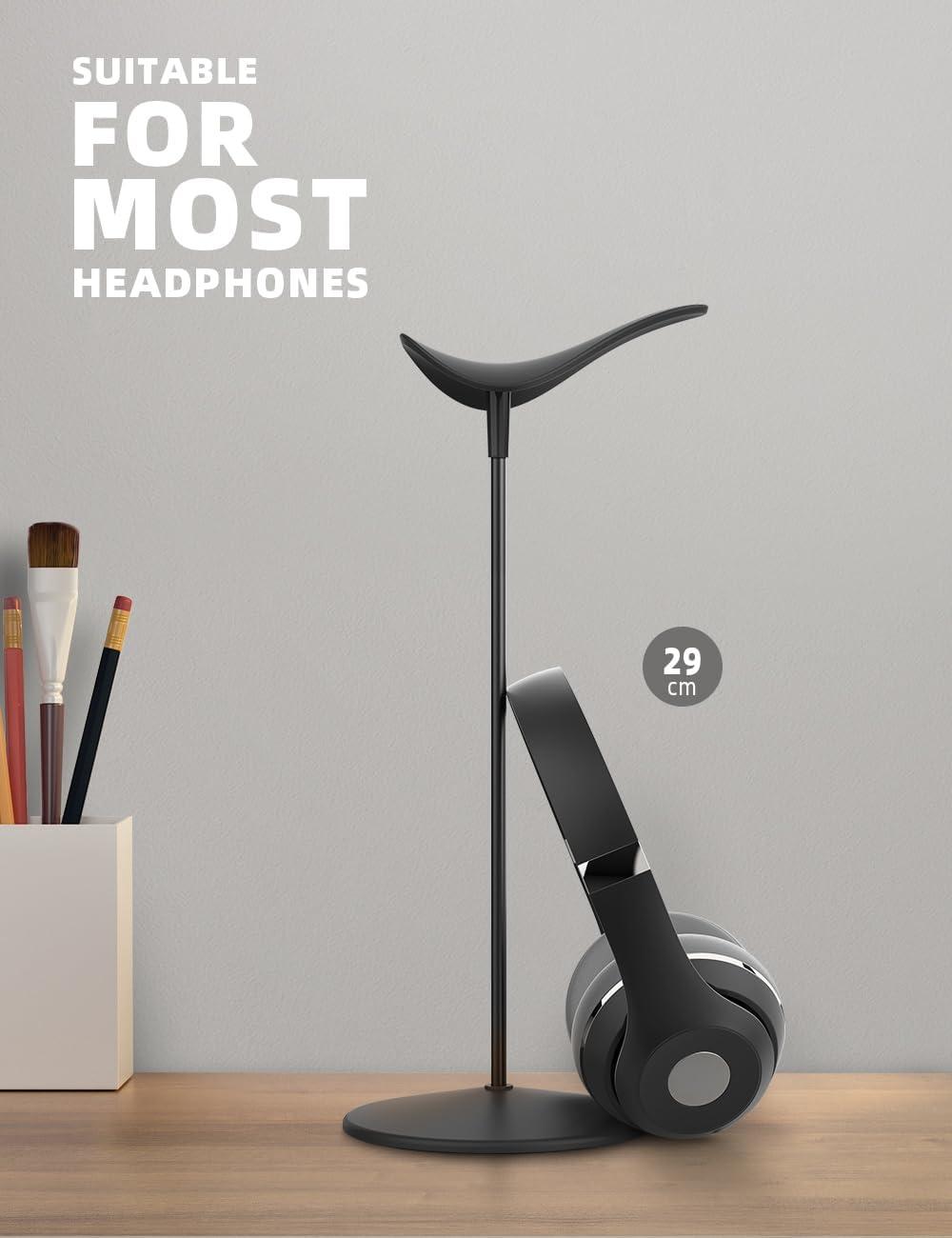 imageLamicall Headphone Stand Desktop Headset Holder  Desk Earphone Stand for All Headsets Such as Airpods Max HyperX Gaming Headphones BeatsSennheiser Music Headphones  BlackBlack