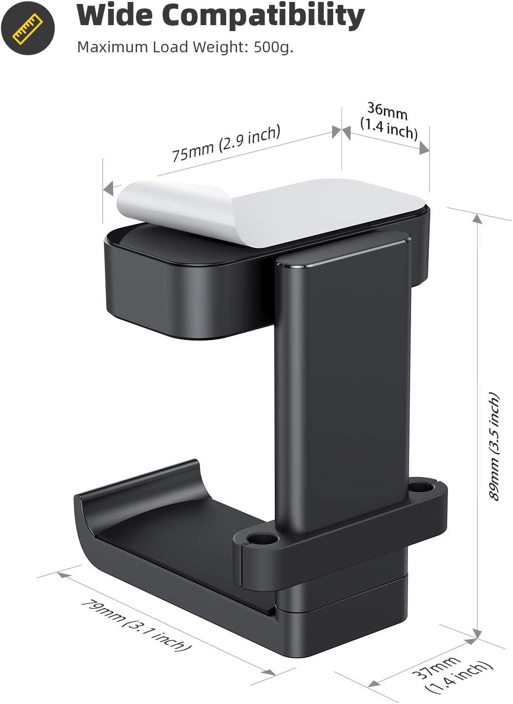 imageLamicall Headphone Stand Headset Hanger  360 Degree Rotation Earphone Hook Holder Mount Table Headphone Stand with Cable Organizer Gaming Headset Clamp for HyperX Razer Sony Sennheiser  BlackBlack