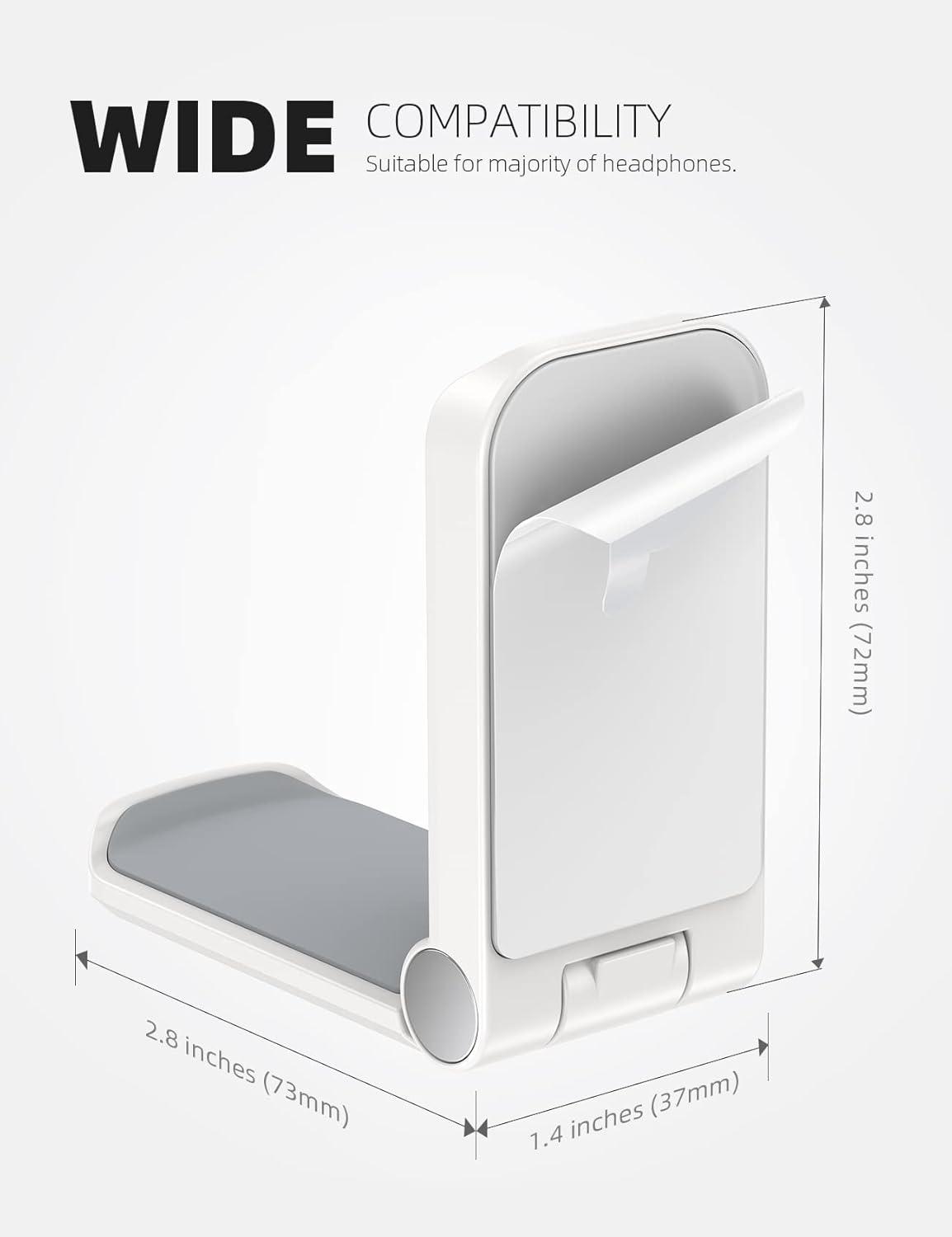 imageLamicall Headphone Stand Sticky Headset Hanger  Adhesive Headphone Holder Hook Mount Headset Stand Holder Clip Under Desk Earphone Clamp for Airpods Max HyperX Sennheiser BlackWhite  Two Pack