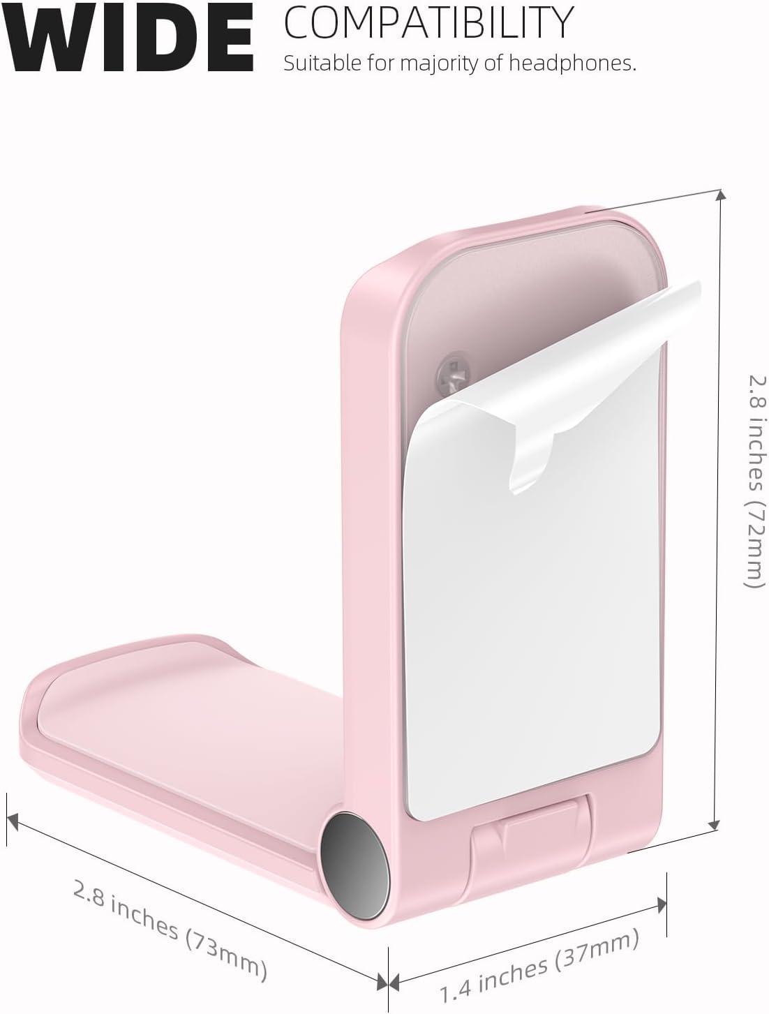 imageLamicall Headphone Stand Sticky Headset Hanger  Adhesive Headphone Holder Hook Mount Headset Stand Holder Clip Under Desk Earphone Clamp for Airpods Max HyperX Sennheiser BlackPink  One Pack