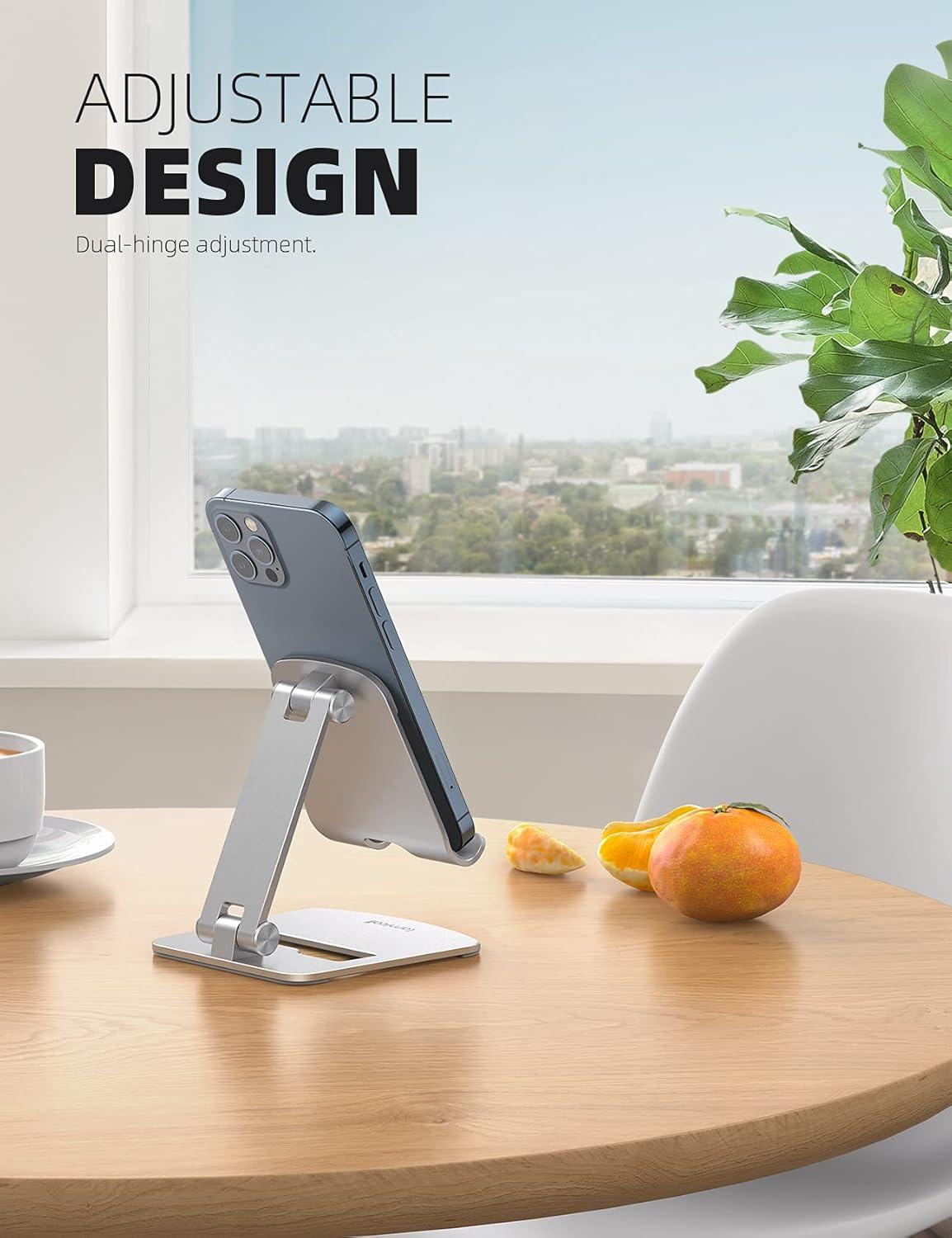 imageLamicall Phone Stand for Apple MagSafe Charger Not Fits 2024 Ver  Dual Hinge Collapsible Adjustable Charging Holder Dock for Desk Nightstand Fit for Airpods iPhone 16151413 SeriesOnly Standfor NonMagSafe  Stable Base Stand