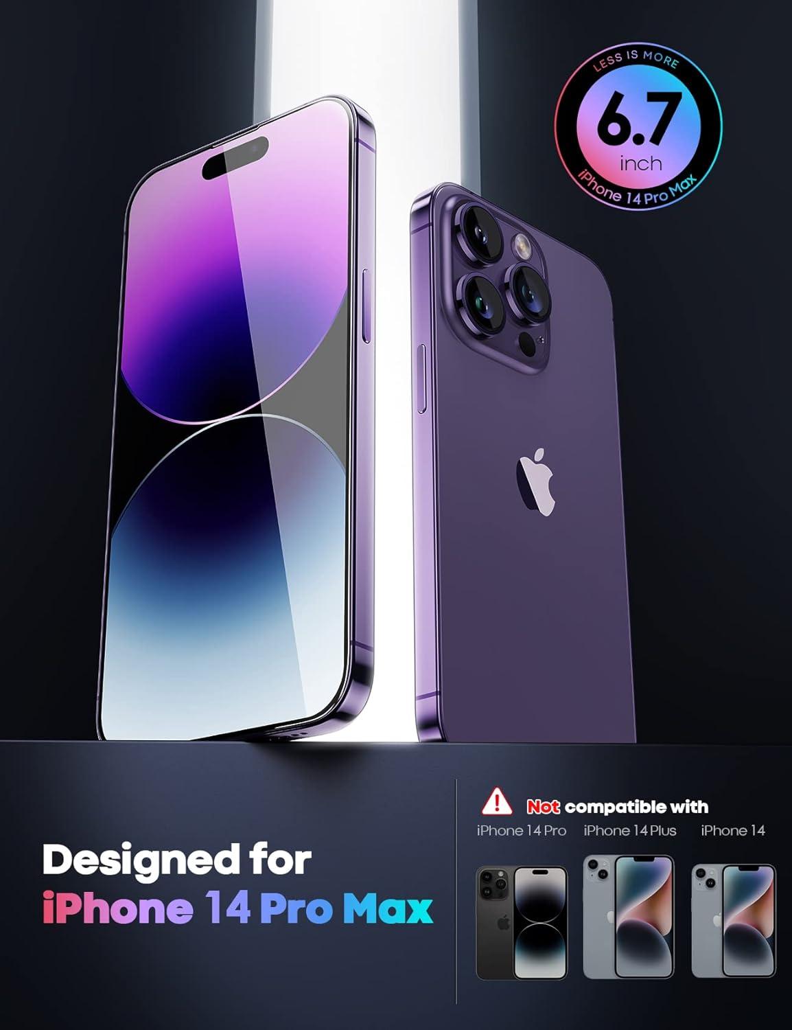imageLamicall Professional Screen Protector for iPhone 1413 13 Pro 61 inch Military Grade Tempered Glass Film Ultra HDAnti FingerprintFull Screen ProtectionQuick Install Tool 9H 2 Pack14 Pro Max67
