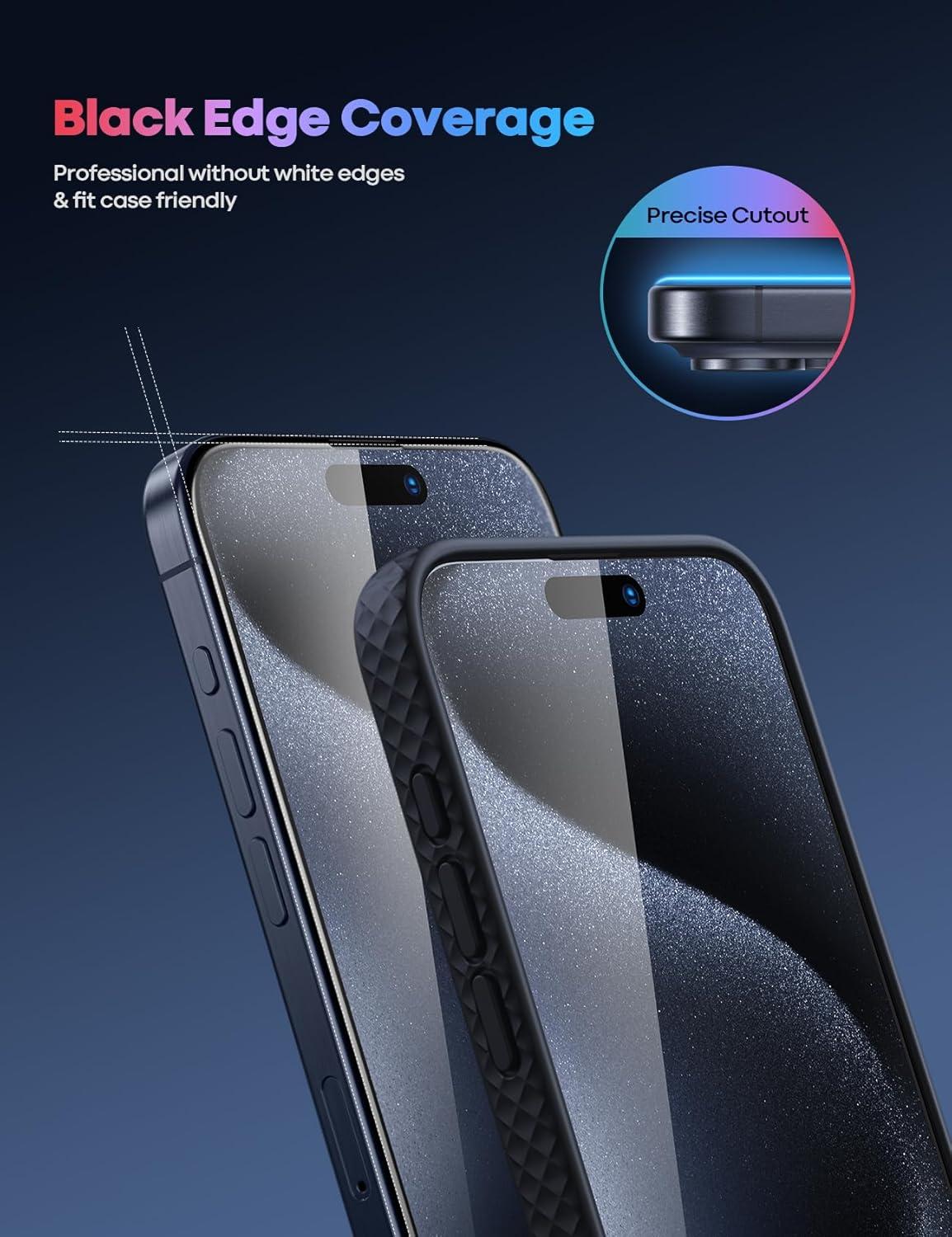 imageLamicall Professional Screen Protector for iPhone 1413 13 Pro 61 inch Military Grade Tempered Glass Film Ultra HDAnti FingerprintFull Screen ProtectionQuick Install Tool 9H 2 Pack15 Pro Max67