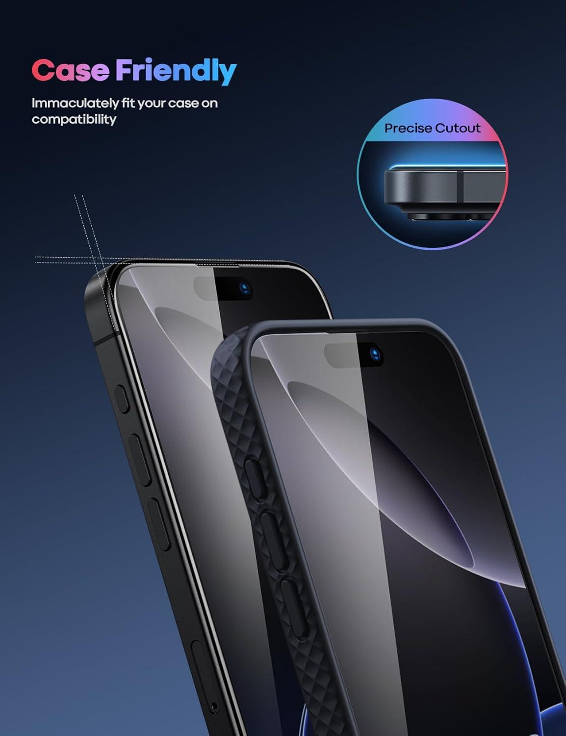imageLamicall Professional Screen Protector for iPhone 1413 13 Pro 61 inch Military Grade Tempered Glass Film Ultra HDAnti FingerprintFull Screen ProtectionQuick Install Tool 9H 2 Pack16 Pro Max69