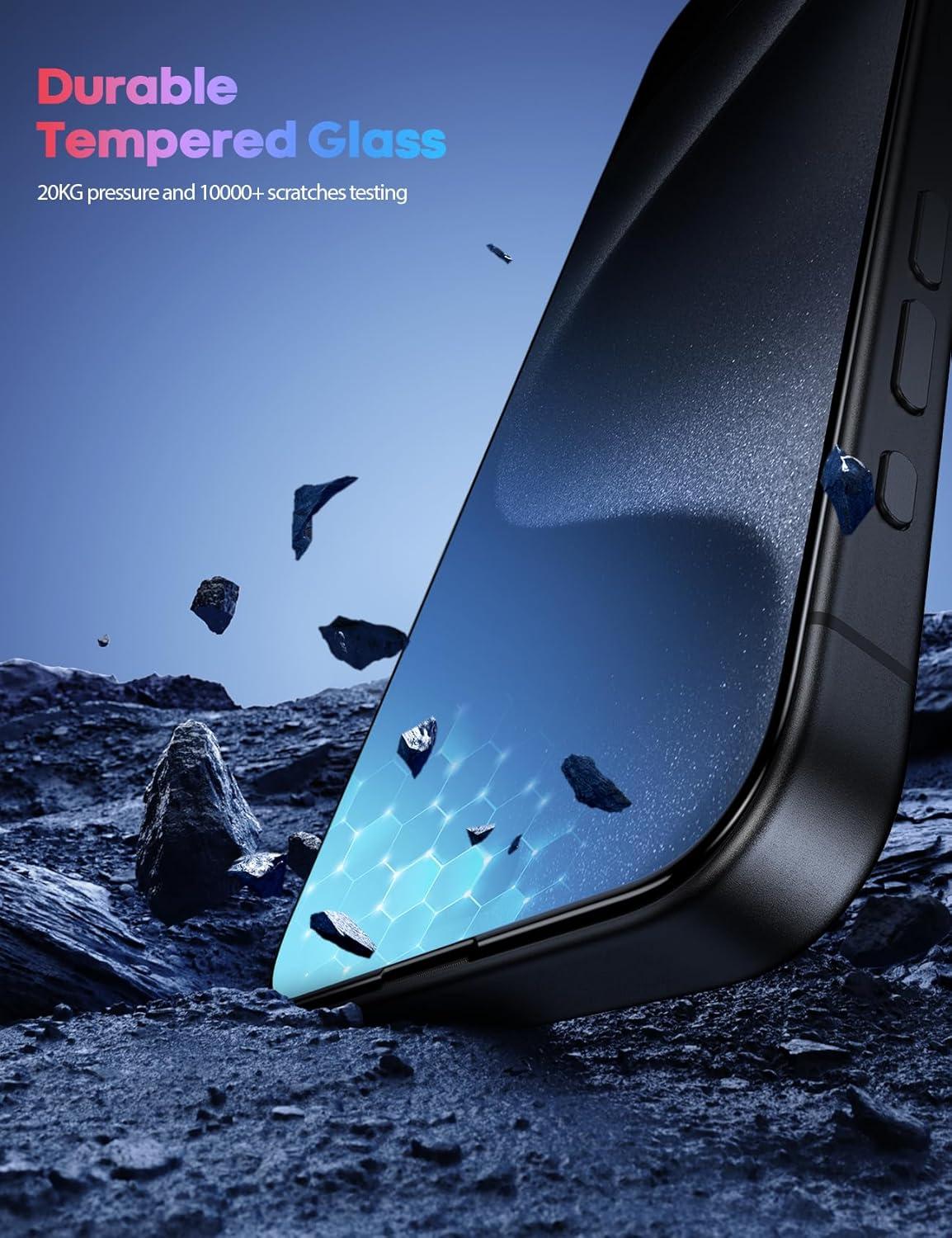 imageLamicall Professional Screen Protector for iPhone 1413 13 Pro 61 inch Military Grade Tempered Glass Film Ultra HDAnti FingerprintFull Screen ProtectionQuick Install Tool 9H 2 Pack16 Pro 63