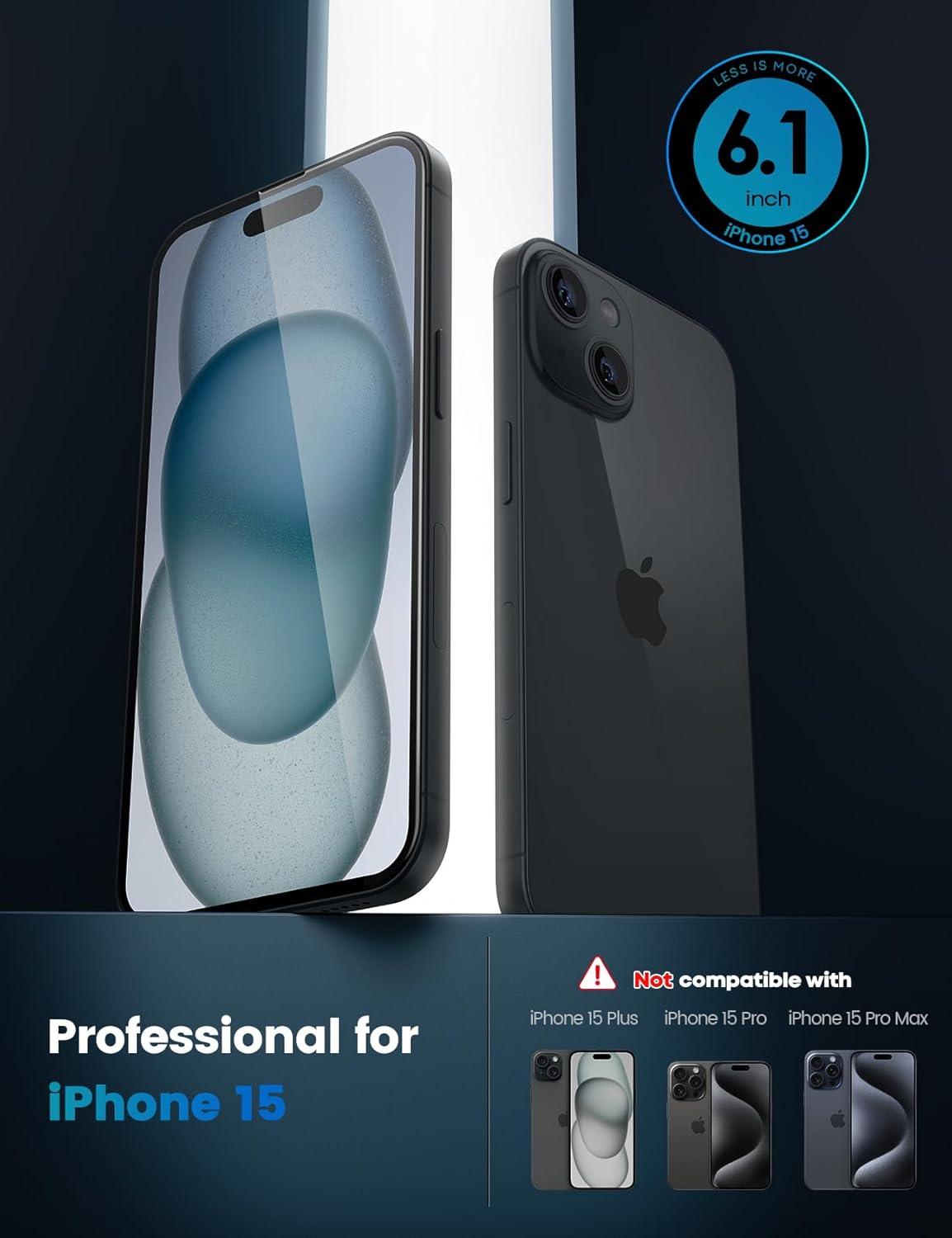 imageLamicall Professional Screen Protector for iPhone 1413 13 Pro 61 inch Military Grade Tempered Glass Film Ultra HDAnti FingerprintFull Screen ProtectionQuick Install Tool 9H 2 Pack15 61