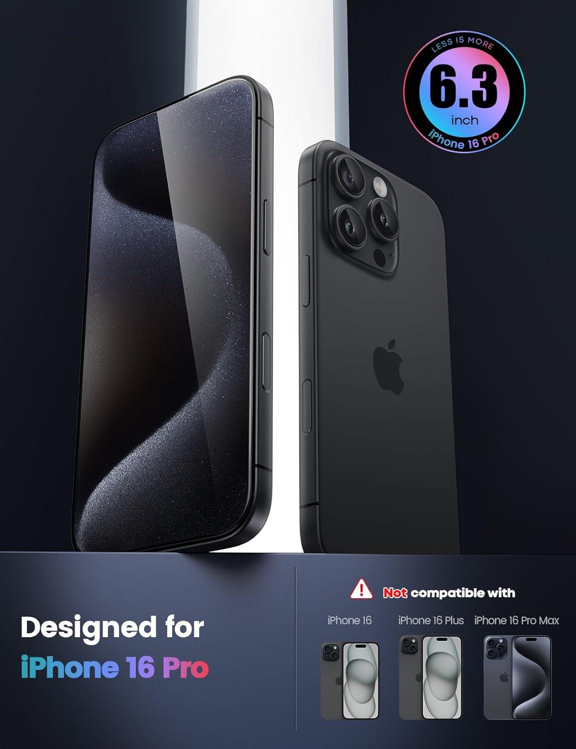 imageLamicall Professional Screen Protector for iPhone 1413 13 Pro 61 inch Military Grade Tempered Glass Film Ultra HDAnti FingerprintFull Screen ProtectionQuick Install Tool 9H 2 Pack16 Pro 63