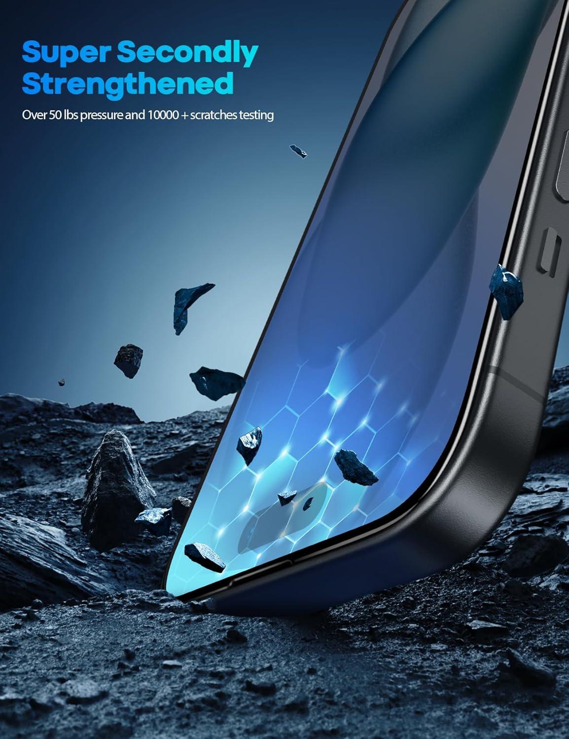 imageLamicall Professional Screen Protector for iPhone 1413 13 Pro 61 inch Military Grade Tempered Glass Film Ultra HDAnti FingerprintFull Screen ProtectionQuick Install Tool 9H 2 Pack15 61