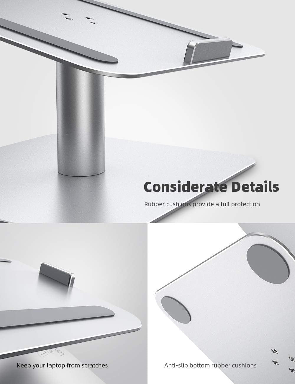 imageLamicall Swivel Laptop Stand Laptop Riser  360Rotating Ergonomic Aluminum Computer Desk Holder Compatible with MacBook Air Pro Dell XPS HP and More 10quot  173quot Notebook  Sliver