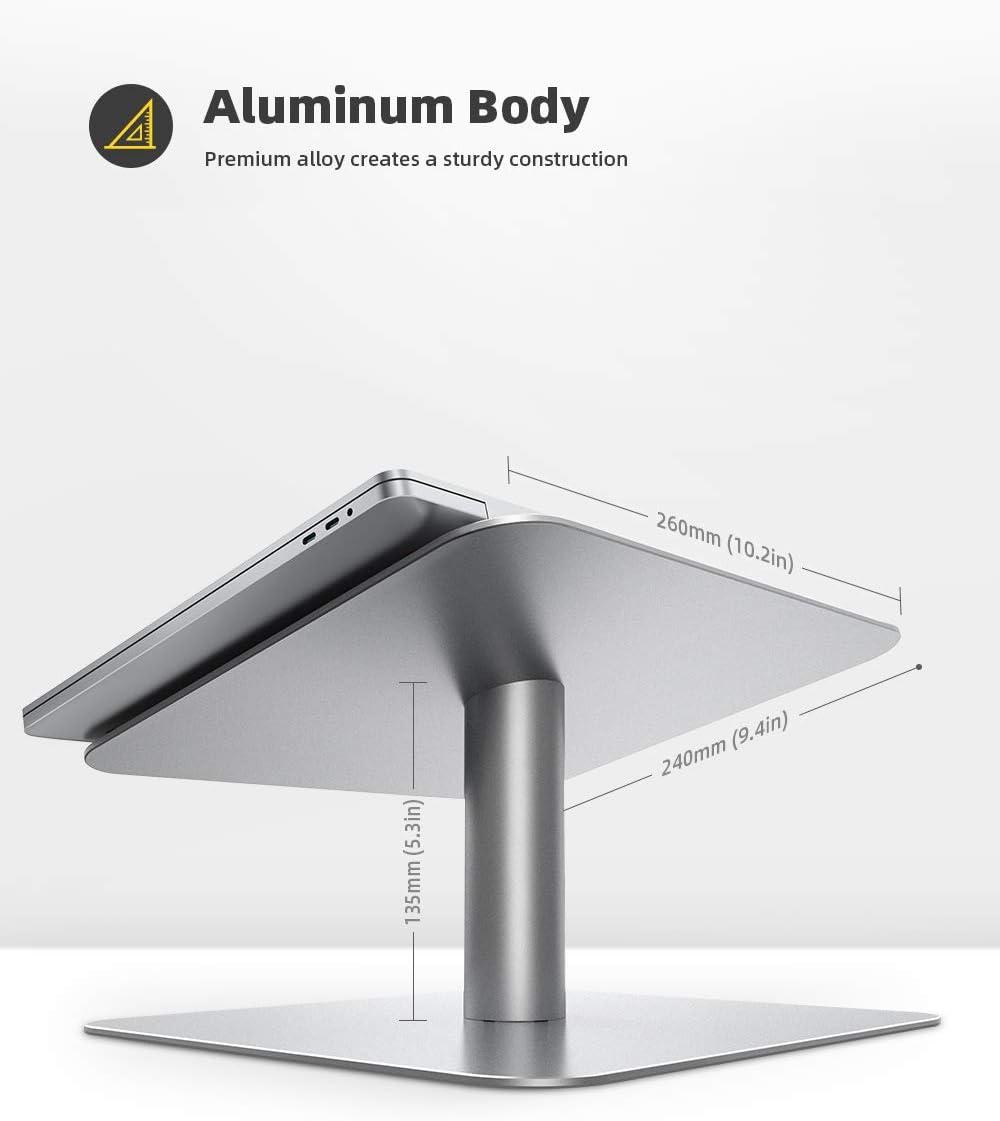 imageLamicall Swivel Laptop Stand Laptop Riser  360Rotating Ergonomic Aluminum Computer Desk Holder Compatible with MacBook Air Pro Dell XPS HP and More 10quot  173quot Notebook  Sliver