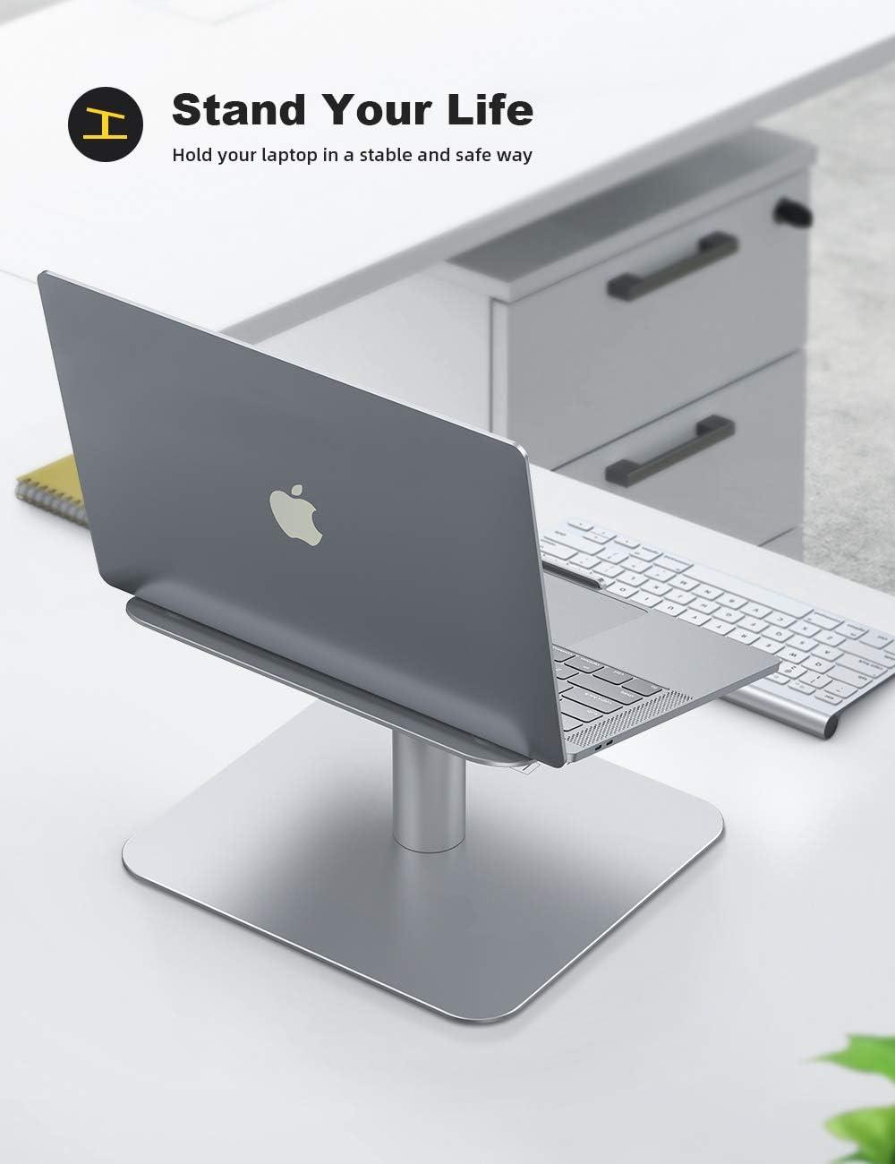 imageLamicall Swivel Laptop Stand Laptop Riser  360Rotating Ergonomic Aluminum Computer Desk Holder Compatible with MacBook Air Pro Dell XPS HP and More 10quot  173quot Notebook  Sliver