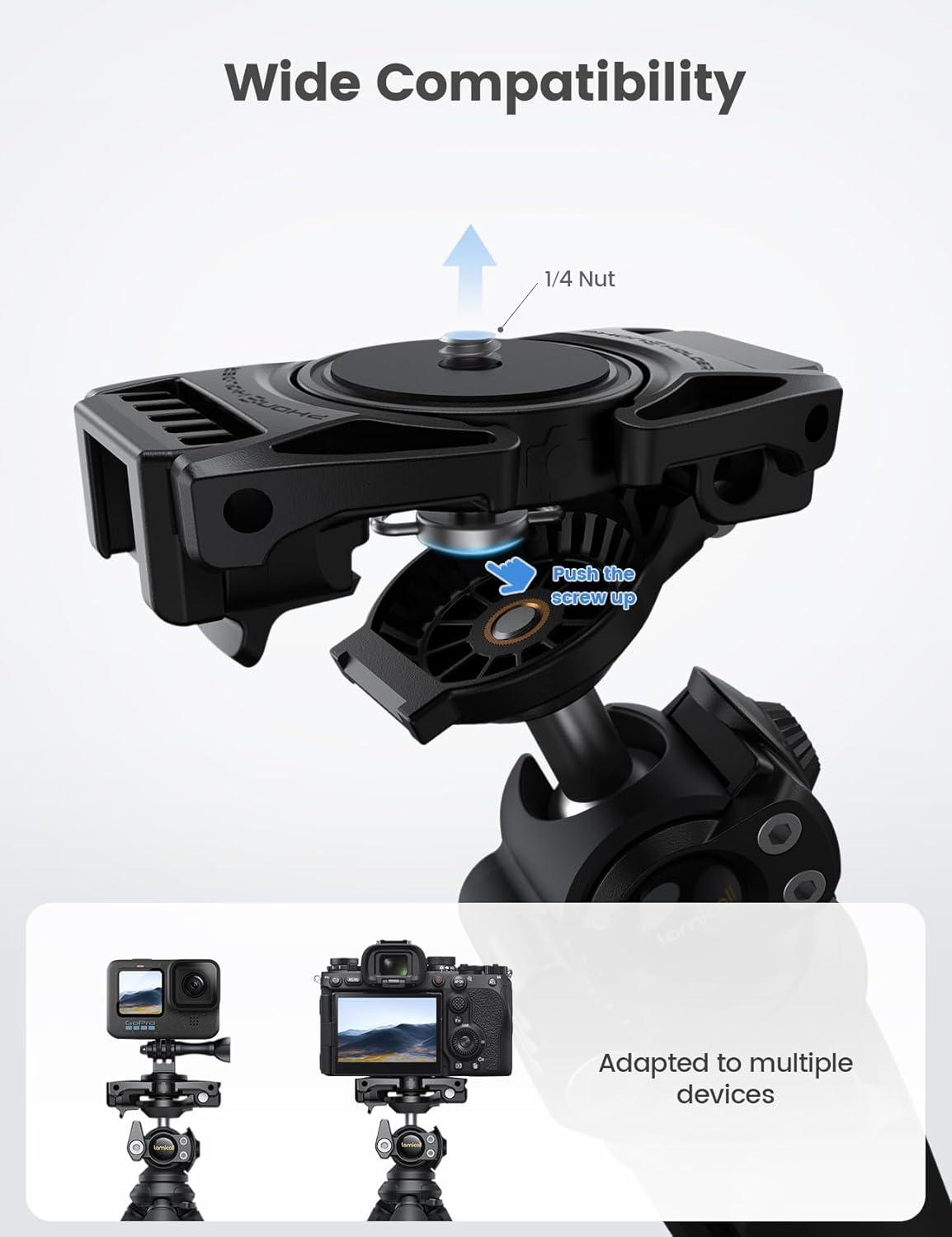 imageLamicall Tripod for Camera  3 in 1 Flexible Tripod for iPhone with Wireless Remote  iPhone Tripod Stand for Video Recording Vlogging Compatible with iPhone Samsung Go Pro Small Digital CameraNEW Upgraded Tripod for Camera  Dark Grey