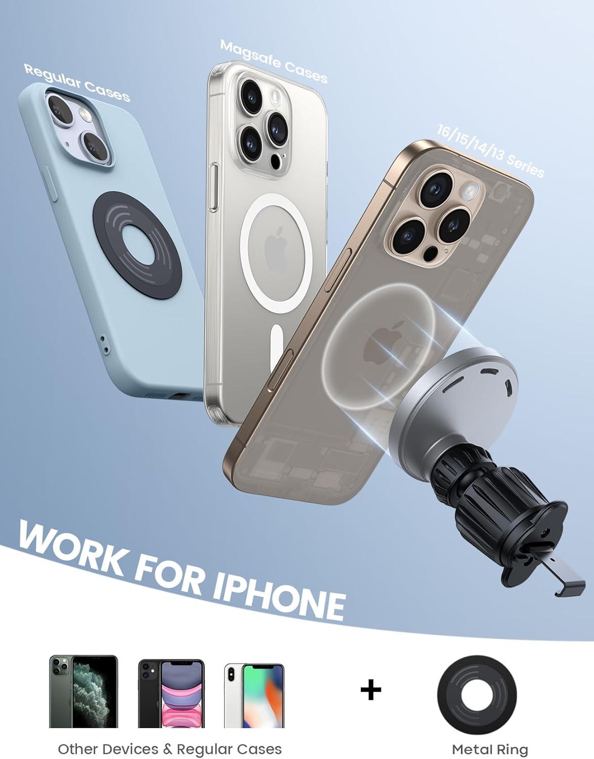 imageLamicall for MagSafe Car Mount Charger  2025 Ultra Magnet 15W Wireless Car Phone Holder Charger  HandsFree Magnetic Phone Holders for Your Car Vent for iPhone 16 15 14 13 Pro Max Mag Safe CaseNEW Upgraded  Silver