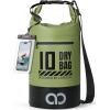 imageLamicall 10L ampamp 30L Dry Bag Waterproof Backpack  Zippered Pocket Roll Top Waterproof Bag Olive Green ampamp Blueish Gray