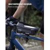 imageLamicall 2 Pack Bike Frame Bag Waterproof  1s Release 2 in 1 Bike Phone Bag Bike Phone Holder Mount Bicycle Top Tube Bag Cycling Pouch with Rain Cover Bike Accessories for Phones Under 7quotMedium