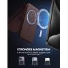 imageLamicall 23oz Light for Magsafe Wallet Stand  Slim Tight Phone 3 Cards Holder Adjustable Apple iPhone Wallet Stand 25lbs Magnetic for iPhone 16151413 Series Brown Red