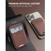 imageLamicall 23oz Light for Magsafe Wallet Stand  Slim Tight Phone 3 Cards Holder Adjustable Apple iPhone Wallet Stand 25lbs Magnetic for iPhone 16151413 Series Brown Red