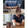 imageLamicall 23oz Light for Magsafe Wallet Stand  Slim Tight Phone 3 Cards Holder Adjustable Apple iPhone Wallet Stand 25lbs Magnetic for iPhone 16151413 Series Brown Red