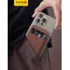 imageLamicall 23oz Light for Magsafe Wallet Stand  Slim Tight Phone 3 Cards Holder Adjustable Apple iPhone Wallet Stand 25lbs Magnetic for iPhone 16151413 Series Brown Red