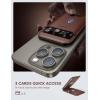 imageLamicall 23oz Light for Magsafe Wallet Stand  Slim Tight Phone 3 Cards Holder Adjustable Apple iPhone Wallet Stand 25lbs Magnetic for iPhone 16151413 Series Brown Red