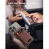 imageLamicall 23oz Light for Magsafe Wallet Stand  Slim Tight Phone 3 Cards Holder Adjustable Apple iPhone Wallet Stand 25lbs Magnetic for iPhone 16151413 Series Brown Red