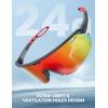 imageLamicall 24g Polarized Sports Sunglasses for Men Women  UV400 Protection Sun Glasses for Running Cycling Baseball FishingBlack Framered Lens