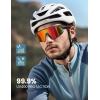 imageLamicall 24g Polarized Sports Sunglasses for Men Women  UV400 Protection Sun Glasses for Running Cycling Baseball FishingBlack Framered Lens