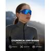 imageLamicall 24g Polarized Sports Sunglasses for Men Women  UV400 Protection Sun Glasses for Running Cycling Baseball FishingBlue Frameblue Lens